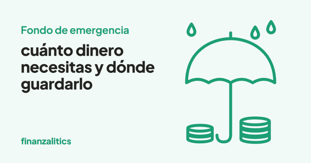 Paraguas verde que protege dos montones de monedas de unas gotas de lluvia